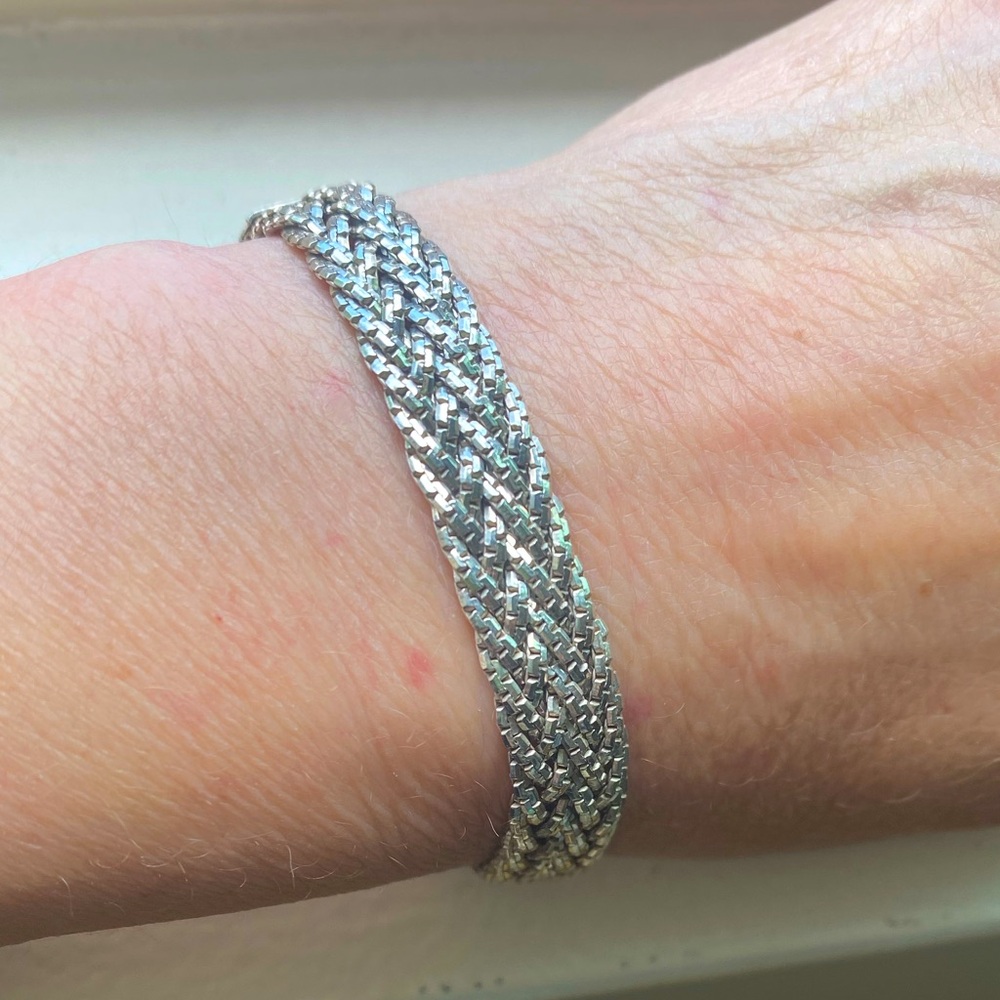Italian silver women chain thick bracelet